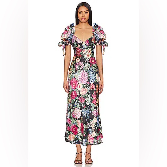 ▪️Selkie The Puck Poet Slip Floral Silk Dress 1X - Picture 7 of 16